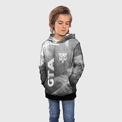 Толстовка-худи детская GTA - grey gradient вертикально, цвет: 3D-черный — фото 2