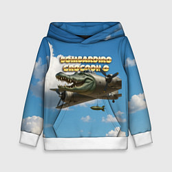 Толстовка-худи детская Bombardino Crocodillo мем, цвет: 3D-белый