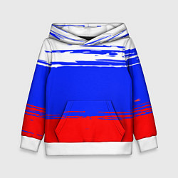 Толстовка-худи детская Патриот - флаг, цвет: 3D-белый