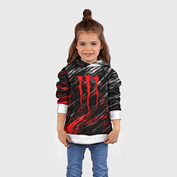 Толстовка-худи детская Monster energy полосы красок, цвет: 3D-белый — фото 2