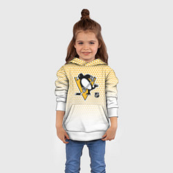 Толстовка-худи детская Питтсбург Пингвинз - желтый и белый, цвет: 3D-белый — фото 2