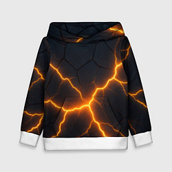 Толстовка-худи детская Молнии и черные плиты, цвет: 3D-белый