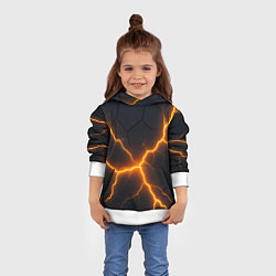Толстовка-худи детская Молнии и черные плиты, цвет: 3D-белый — фото 2