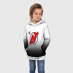 Толстовка-худи детская Нью Джерси Девилз - из белого в черный, цвет: 3D-белый — фото 2