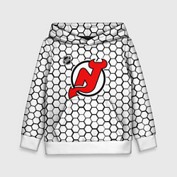 Толстовка-худи детская Нью Джерси Девилз - белые соты, цвет: 3D-белый