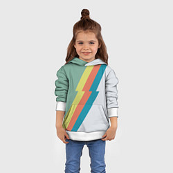 Толстовка-худи детская Рок молния Боуи весенняя палитра, цвет: 3D-белый — фото 2