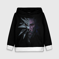 Толстовка-худи детская Рожденный в Битве - Ведьмак 3, цвет: 3D-белый