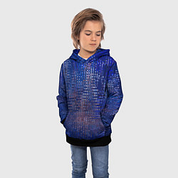 Толстовка-худи детская Текстурный тёмный синий, цвет: 3D-черный — фото 2
