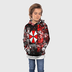 Толстовка-худи детская Амбрелла текстура хаоса, цвет: 3D-белый — фото 2