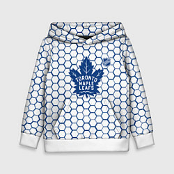 Толстовка-худи детская Торонто Мейпл Лифс - белые соты, цвет: 3D-белый