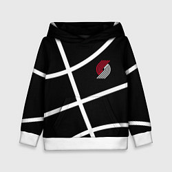 Толстовка-худи детская Трэйл Блэйзерс - черный мяч, цвет: 3D-белый