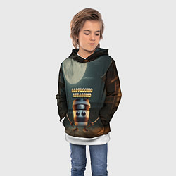 Толстовка-худи детская Cappuccino Assassino мем, цвет: 3D-белый — фото 2