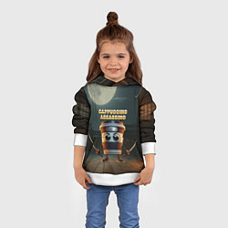 Толстовка-худи детская Cappuccino Assassino мем, цвет: 3D-белый — фото 2