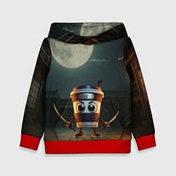 Толстовка-худи детская Капучино Ассассино мем, цвет: 3D-красный