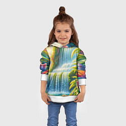 Толстовка-худи детская Каскадный водопад, цвет: 3D-белый — фото 2