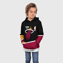 Толстовка-худи детская Майами Хит - линии, цвет: 3D-белый — фото 2