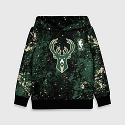 Толстовка-худи детская Милуоки Бакс - баскетбол, цвет: 3D-черный