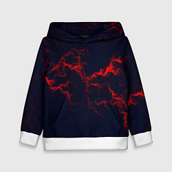 Толстовка-худи детская Lightning red glow, цвет: 3D-белый