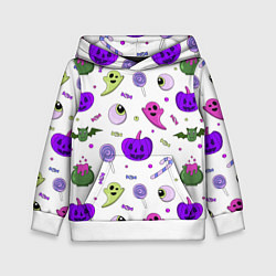 Детская толстовка Halloween purple pumpkin pattern