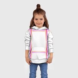Толстовка-худи детская Neon white orange pink, цвет: 3D-белый — фото 2