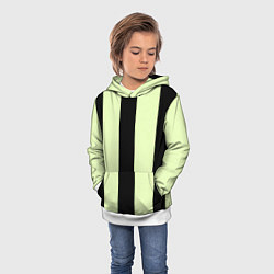 Толстовка-худи детская Color light green black line, цвет: 3D-белый — фото 2