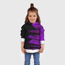 Толстовка-худи детская Color purple black stripes, цвет: 3D-белый — фото 2