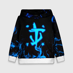 Толстовка-худи детская Дум огонь лого, цвет: 3D-белый