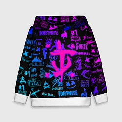 Толстовка-худи детская Fortnite x doom neon logo, цвет: 3D-белый