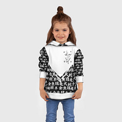 Толстовка-худи детская Doom японские символы, цвет: 3D-белый — фото 2