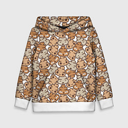 Толстовка-худи детская Какашки, цвет: 3D-белый