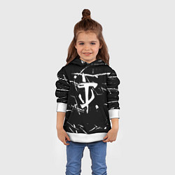 Толстовка-худи детская Doom logo штрихи, цвет: 3D-белый — фото 2