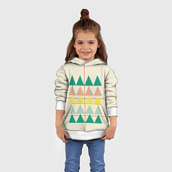 Толстовка-худи детская Абстрактный лес - треугольники на светлом, цвет: 3D-белый — фото 2