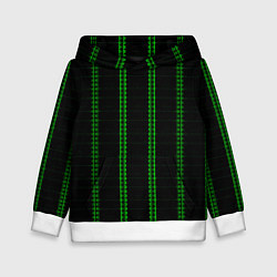 Детская толстовка Color black cage green stripes