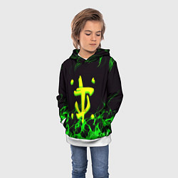 Толстовка-худи детская Doom кислотное лого, цвет: 3D-белый — фото 2