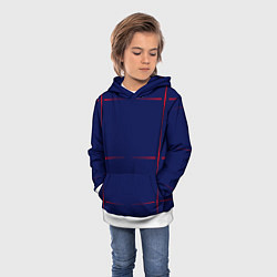 Толстовка-худи детская Color blue red stripes, цвет: 3D-белый — фото 2