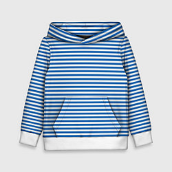 Толстовка-худи детская Тельняшка десантника с полосами, цвет: 3D-белый