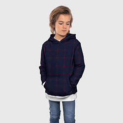 Толстовка-худи детская Color dark blue red crosses, цвет: 3D-белый — фото 2