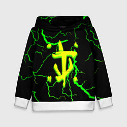 Толстовка-худи детская Doom кислотный шторм молнии, цвет: 3D-белый