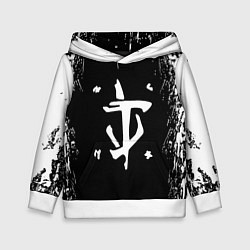 Толстовка-худи детская Doom краска белая текстура, цвет: 3D-белый