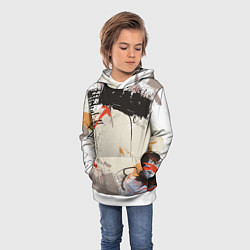 Толстовка-худи детская Современное искусство - размалёваная красками стен, цвет: 3D-белый — фото 2