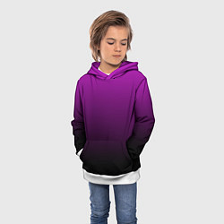 Толстовка-худи детская Purple gradient, цвет: 3D-белый — фото 2
