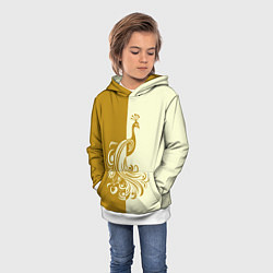 Толстовка-худи детская Жар-птица в золотом, цвет: 3D-белый — фото 2