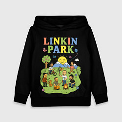 Толстовка-худи детская Linkin Park, мультяшный стиль, цвет: 3D-черный