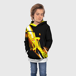 Толстовка-худи детская Doom геометрия из полос, цвет: 3D-белый — фото 2