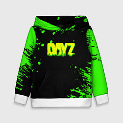 Толстовка-худи детская Dayz кислотное краски логотип, цвет: 3D-белый