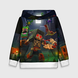 Толстовка-худи детская Майнкрафт - темная ночь, цвет: 3D-белый