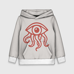Толстовка-худи детская Глаз с щупальцами осьминога, цвет: 3D-белый