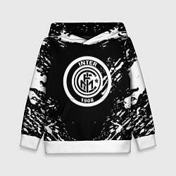 Толстовка-худи детская Inter белые штрихи красок, цвет: 3D-белый