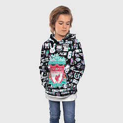 Толстовка-худи детская Логотипы игр Ливерпуль глитч, цвет: 3D-белый — фото 2
