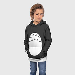 Толстовка-худи детская Тоторо живот, цвет: 3D-белый — фото 2